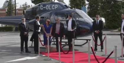 Millionaires Arrive at the Shopping Mall in a Helicopter